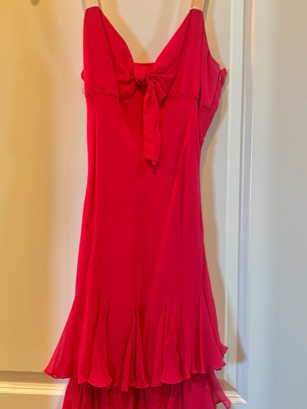 Rebecca Taylor Bright Fuchsia Silk Dress with Tie Detail